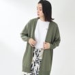 ザ ショップ ティーケー（ウィメン）(THE SHOP TK(Women))の【色々なシーンで大活躍/洗える】ボタンレスミドル丈カーディガン ダークオリーブ(029)