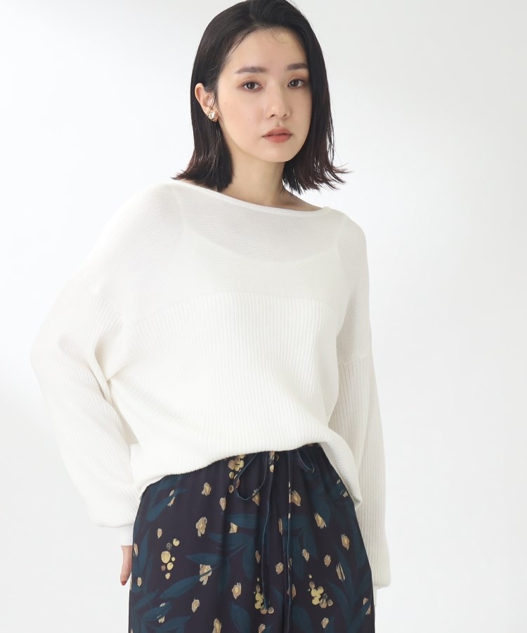 ザ ショップ ティーケー（ウィメン）(THE SHOP TK(Women))の【ピタッとし過ぎずスッキリ/洗える】切替ボートネックニット13