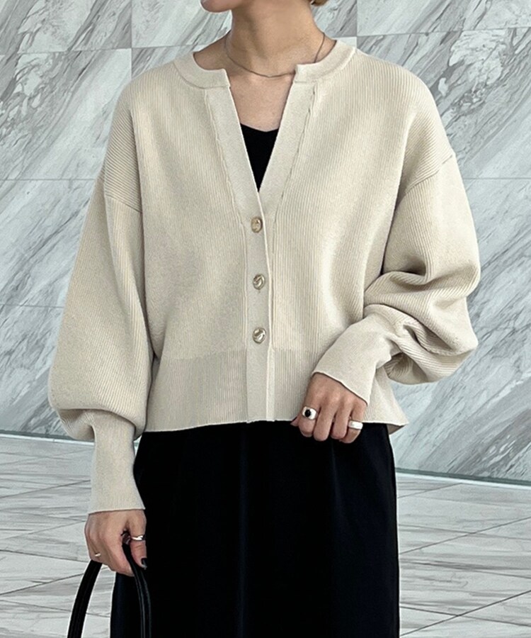優秀バランスで着回し◎/洗える】キーネックショート丈カーディガン