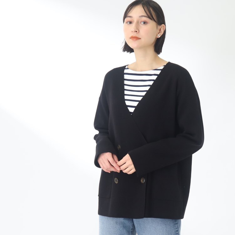 ザ ショップ ティーケー（ウィメン）(THE SHOP TK(Women))の【ジャケット＆カーディガン両方の着こなし/洗える】リブニットジャケット カーディガン/ボレロ