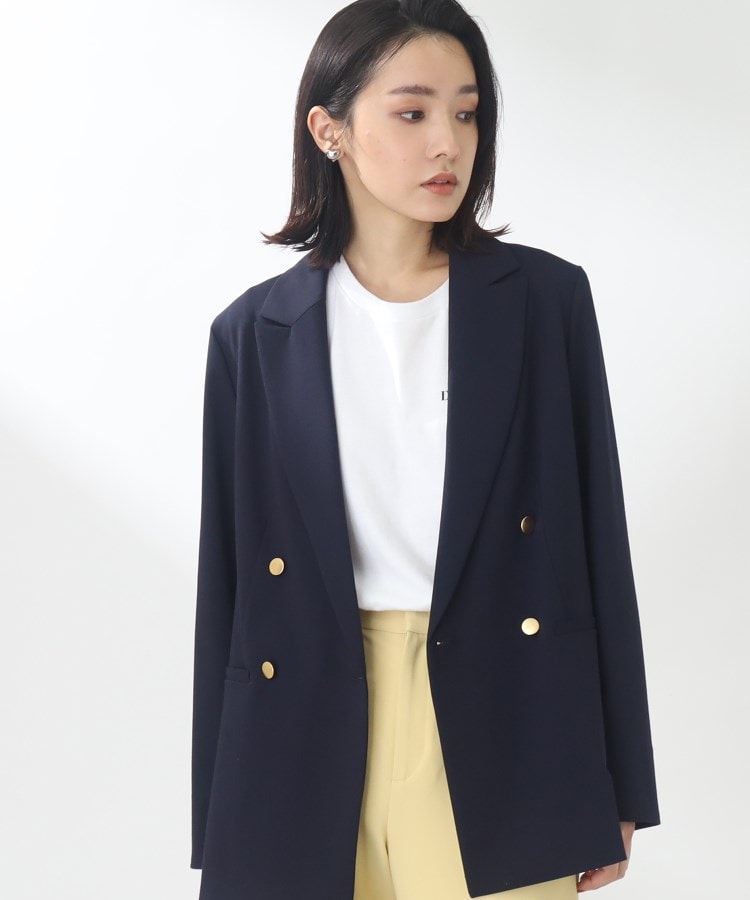  THE SHOP TK(Women)(ザ ショップ ティーケー（ウィメン）) 【着回し出来るベーシックカラー/ONOFF活躍/洗える】Ｗブレストジャケット