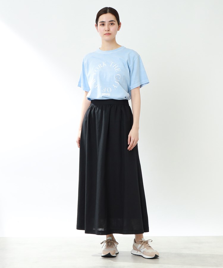 ザ ショップ ティーケー（ウィメン）(THE SHOP TK(Women))の【大人シルエット/洗える】麻混ロングギャザースカート19