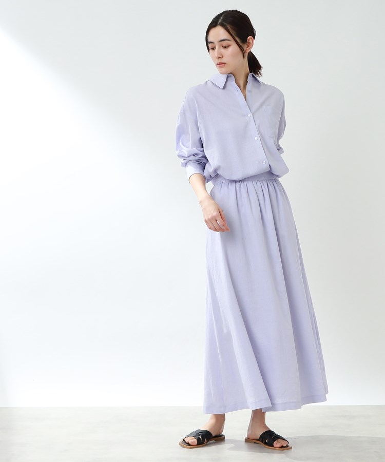 ザ ショップ ティーケー（ウィメン）(THE SHOP TK(Women))の【大人シルエット/洗える】麻混ロングギャザースカート24