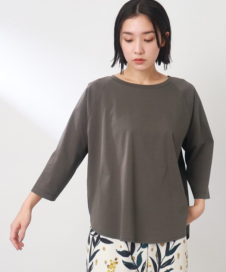 ザ ショップ ティーケー（ウィメン）(THE SHOP TK(Women))の【お家で洗える】布帛切替ラグランスムースプルオーバー22