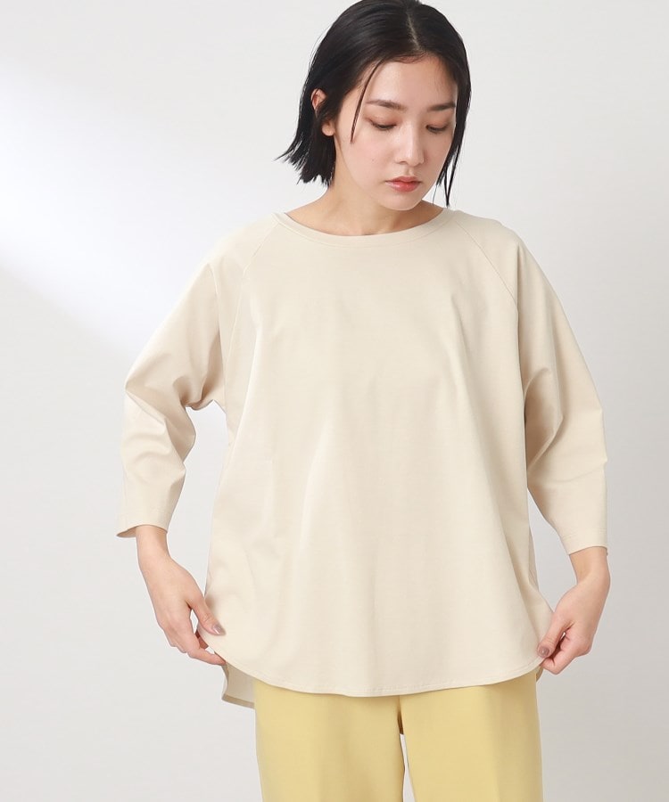 ザ ショップ ティーケー（ウィメン）(THE SHOP TK(Women))の【お家で洗える】布帛切替ラグランスムースプルオーバー ナチュラル(050)