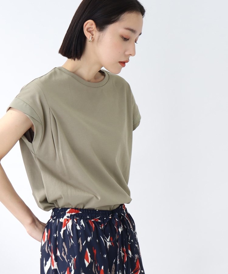 ザ ショップ ティーケー（ウィメン）(THE SHOP TK(Women))の【接触冷感/洗濯機で洗える】袖切替フレンチTシャツ41