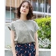 ザ ショップ ティーケー（ウィメン）(THE SHOP TK(Women))の【接触冷感/洗濯機で洗える】袖切替フレンチTシャツ オリーブグリーン(026)