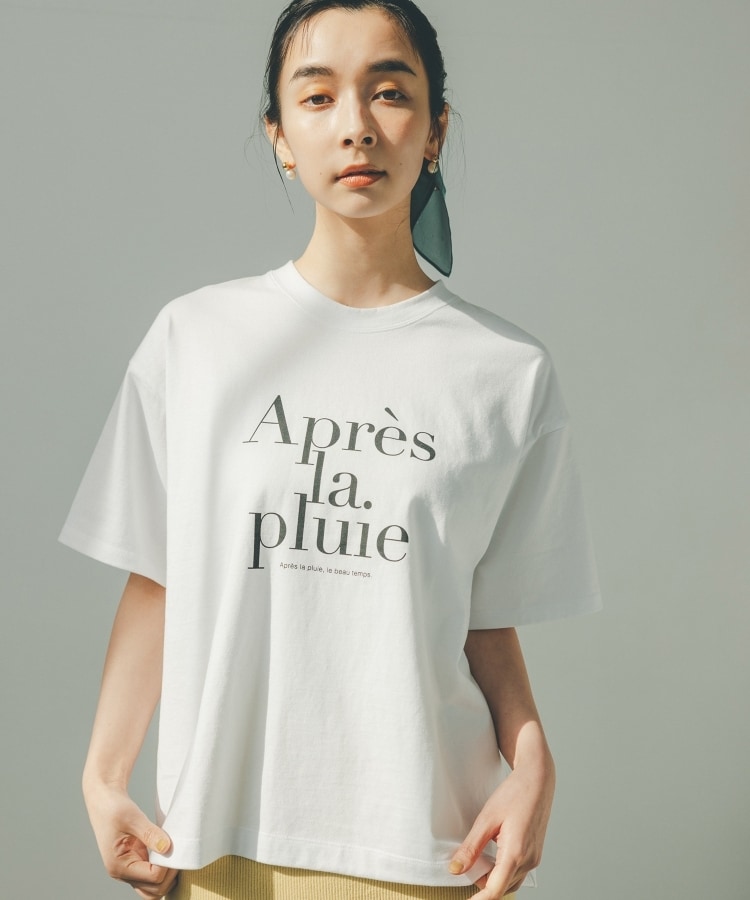 ザ ショップ ティーケー（ウィメン）(THE SHOP TK(Women))の【洗濯機で洗える】コットンロゴTシャツ ホワイト(102)