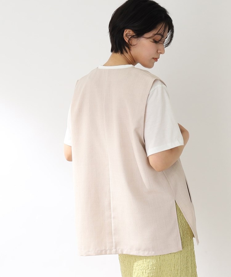 ザ ショップ ティーケー（ウィメン）(THE SHOP TK(Women))の【ヒルナンデス！で紹介】【2点セット/洗濯機で洗える】麻調ジレ×ロゴTセット26