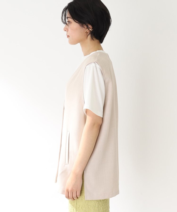 ザ ショップ ティーケー（ウィメン）(THE SHOP TK(Women))の【ヒルナンデス！で紹介】【2点セット/洗濯機で洗える】麻調ジレ×ロゴTセット36