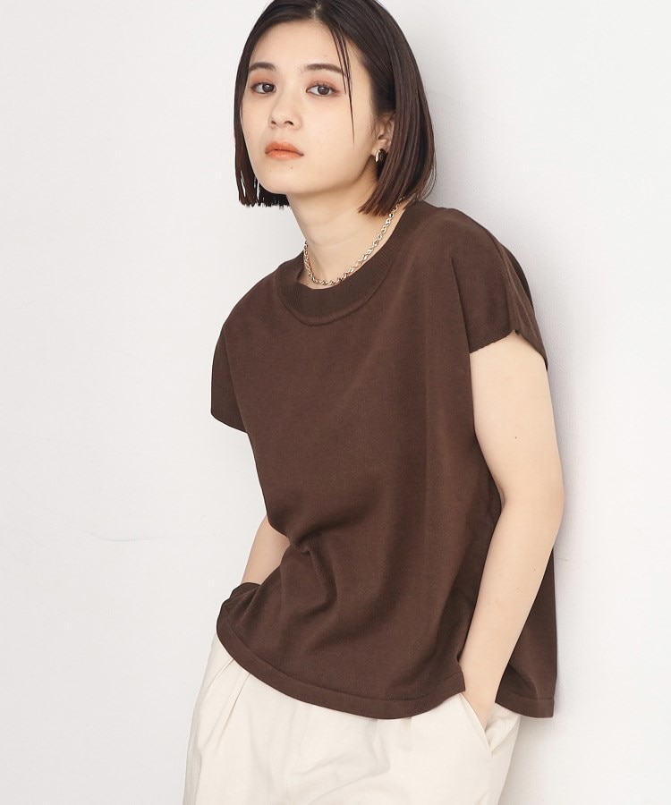 ザ ショップ ティーケー（ウィメン）(THE SHOP TK(Women))の【UVケア/さらりと柔らかい/洗える】フレンチスリーブニットTEE15