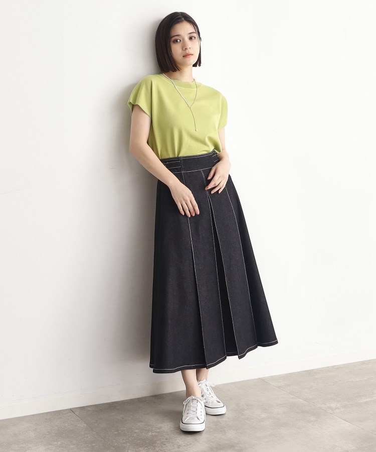 ザ ショップ ティーケー（ウィメン）(THE SHOP TK(Women))の【UVケア/さらりと柔らかい/洗える】フレンチスリーブニットTEE21