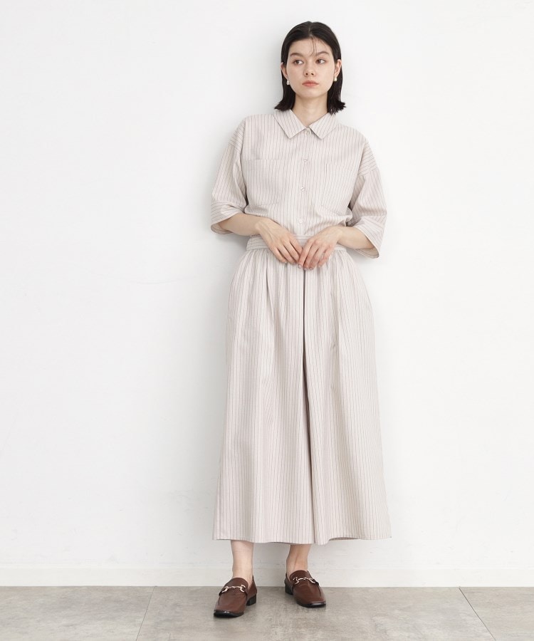 ザ ショップ ティーケー（ウィメン）(THE SHOP TK(Women))の【ワンピ―ス風/スタイルUP】シャツ×パンツセットアップ/洗濯機OK19