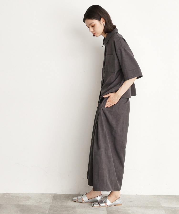 ザ ショップ ティーケー（ウィメン）(THE SHOP TK(Women))の【ワンピ―ス風/スタイルUP】シャツ×パンツセットアップ/洗濯機OK10