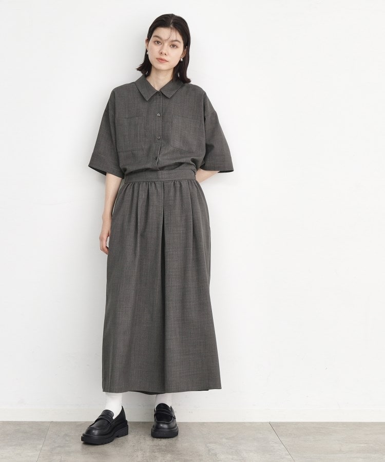 ザ ショップ ティーケー（ウィメン）(THE SHOP TK(Women))の【ワンピ―ス風/スタイルUP】シャツ×パンツセットアップ/洗濯機OK8