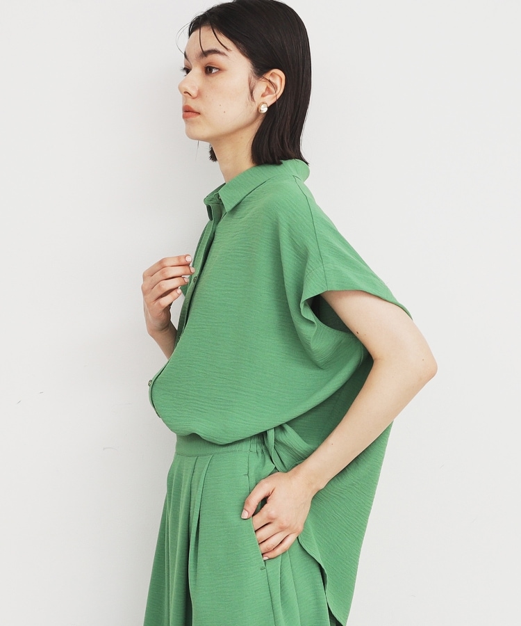 ザ ショップ ティーケー（ウィメン）(THE SHOP TK(Women))の【涼しい！/シワになりにくい/吸水速乾/洗える】フレンチ袖シャツブラウス10