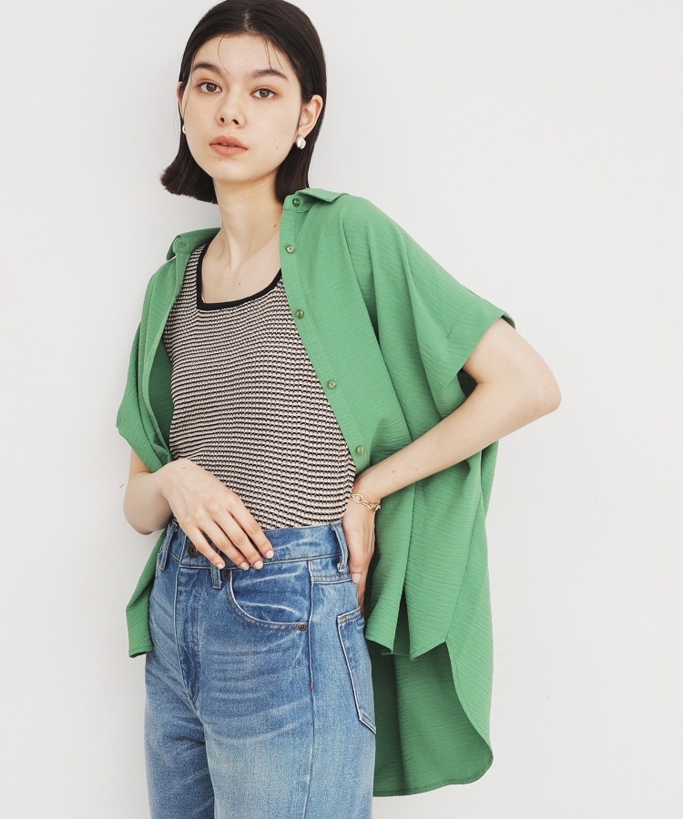 ザ ショップ ティーケー（ウィメン）(THE SHOP TK(Women))の【涼しい！/シワになりにくい/吸水速乾/洗える】フレンチ袖シャツブラウス14