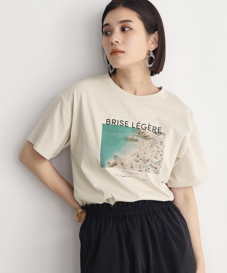 ザ ショップ ティーケー（ウィメン）(THE SHOP TK(Women))の【接触冷感／UVケア／アンチピリング／洗える】アソートプリントTシャツ グレージュ(050)