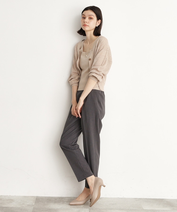 ザ ショップ ティーケー（ウィメン）(THE SHOP TK(Women))の【2点セット】透かしニットカーデ×タンクセット/洗える2