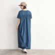ザ ショップ ティーケー（ウィメン）(THE SHOP TK(Women))のバックギャザー切り替えワンピース【洗える】 ブルー(092)