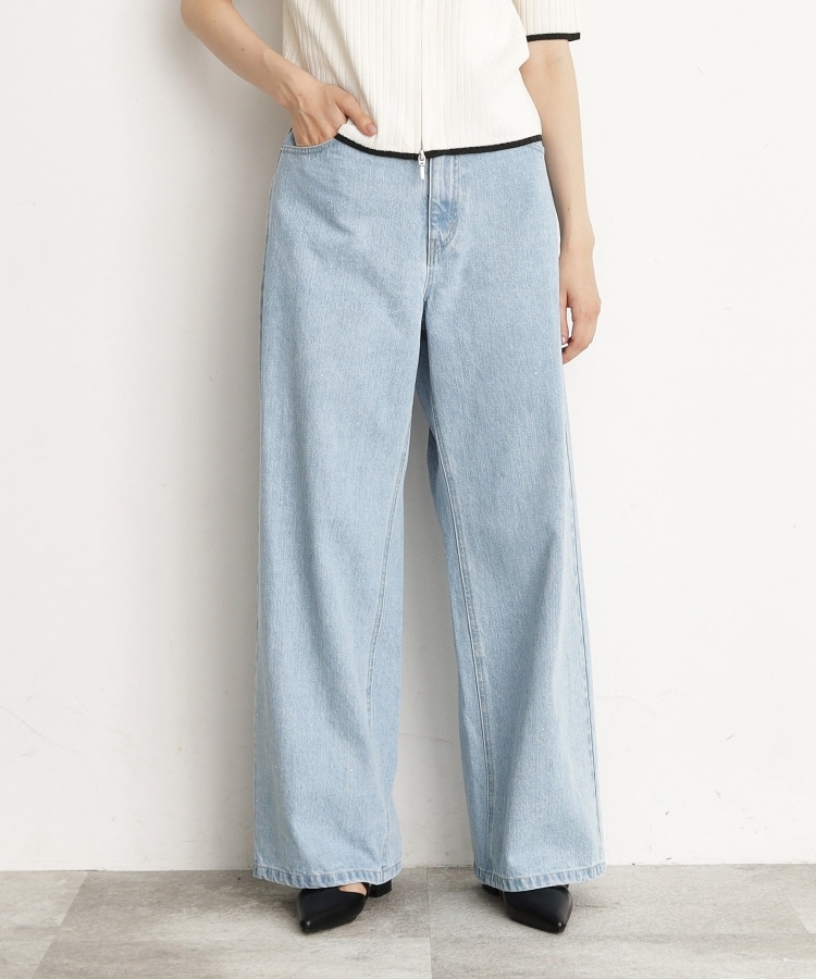 ザ ショップ ティーケー（ウィメン）(THE SHOP TK(Women))の【＠BAILA掲載】クリスタル＆箔プリントワイドデニムパンツ12
