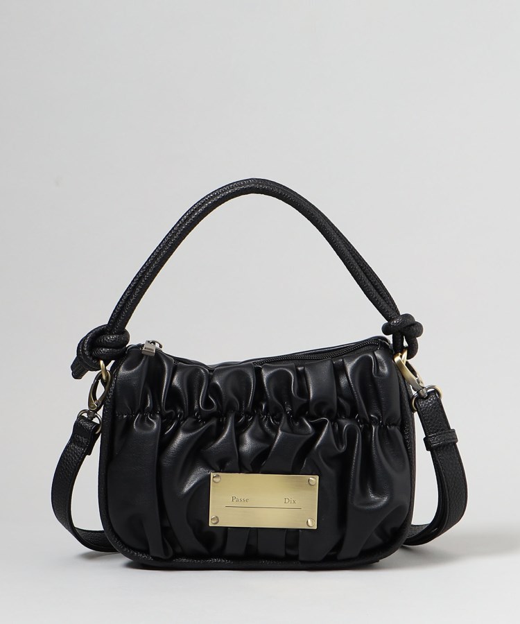 ザ ショップ ティーケー（ウィメン）(THE SHOP TK(Women))の【＠BAILA掲載】ギャザープレートFレザーBAG ブラック(019)