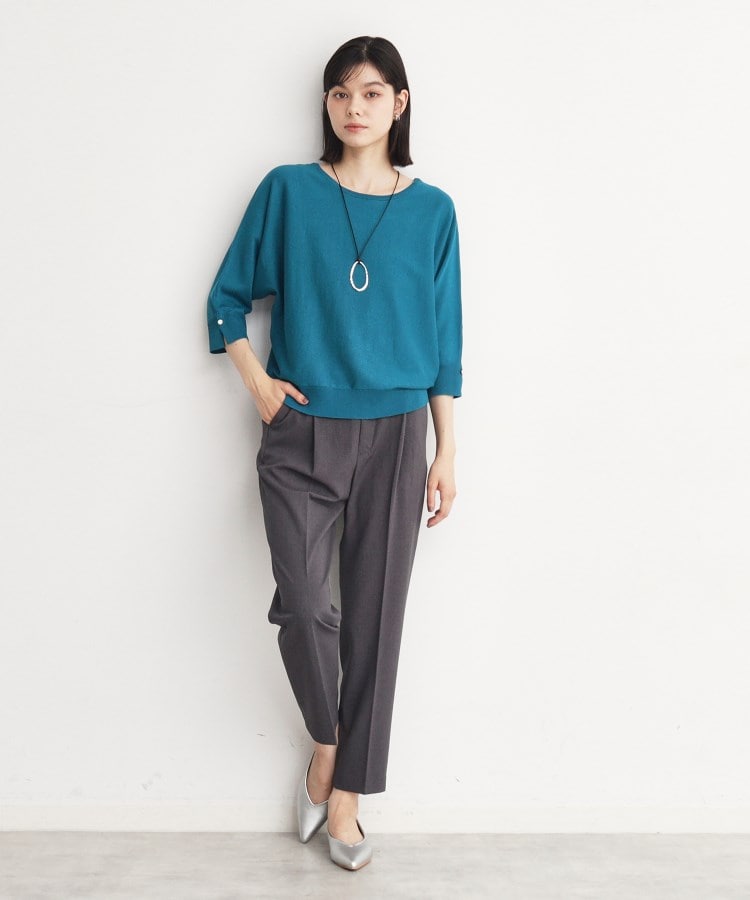 ザ ショップ ティーケー（ウィメン）(THE SHOP TK(Women))の【二の腕カバー/毛玉になりにくい/前後2WAY】袖スリットドルマンニット/洗える57