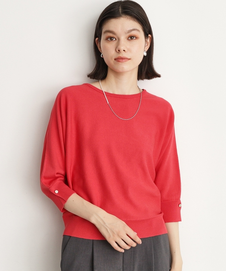 ザ ショップ ティーケー（ウィメン）(THE SHOP TK(Women))の【二の腕カバー/毛玉になりにくい/前後2WAY】袖スリットドルマンニット/洗える20