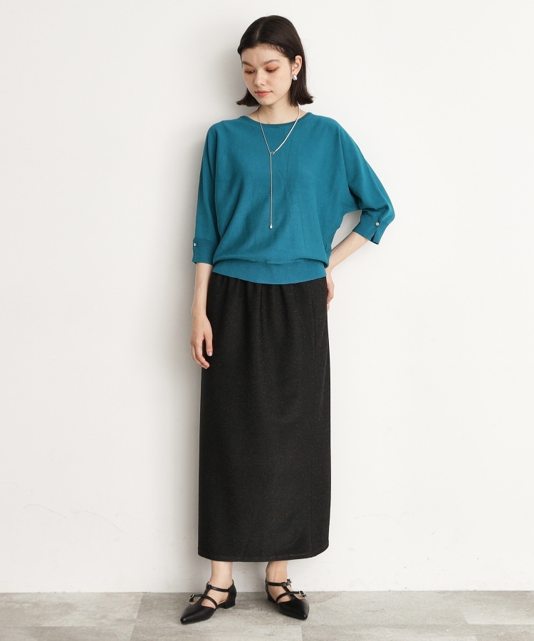 ザ ショップ ティーケー（ウィメン）(THE SHOP TK(Women))の【二の腕カバー/毛玉になりにくい/前後2WAY】袖スリットドルマンニット/洗える28
