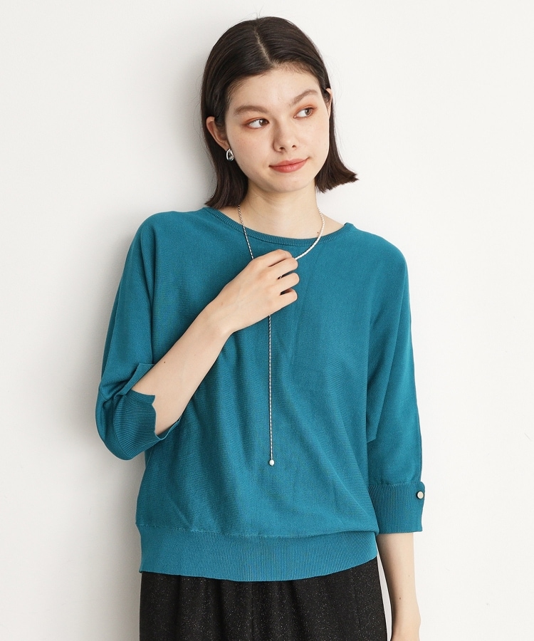 ザ ショップ ティーケー（ウィメン）(THE SHOP TK(Women))の【二の腕カバー/毛玉になりにくい/前後2WAY】袖スリットドルマンニット/洗える25