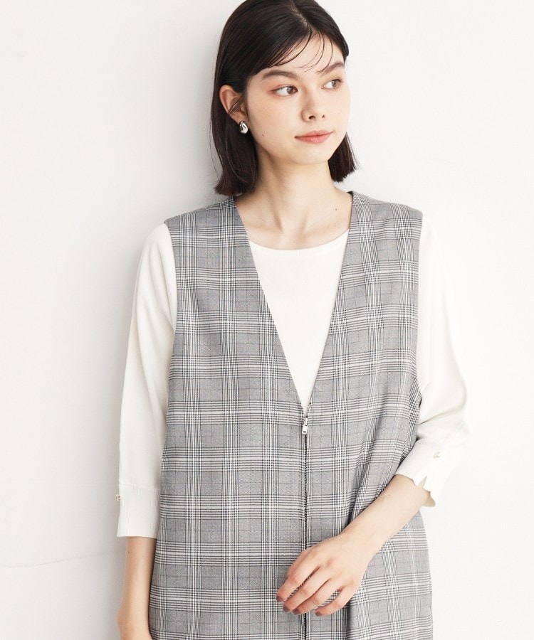 ザ ショップ ティーケー（ウィメン）(THE SHOP TK(Women))の【二の腕カバー/毛玉になりにくい/前後2WAY】袖スリットドルマンニット/洗える36