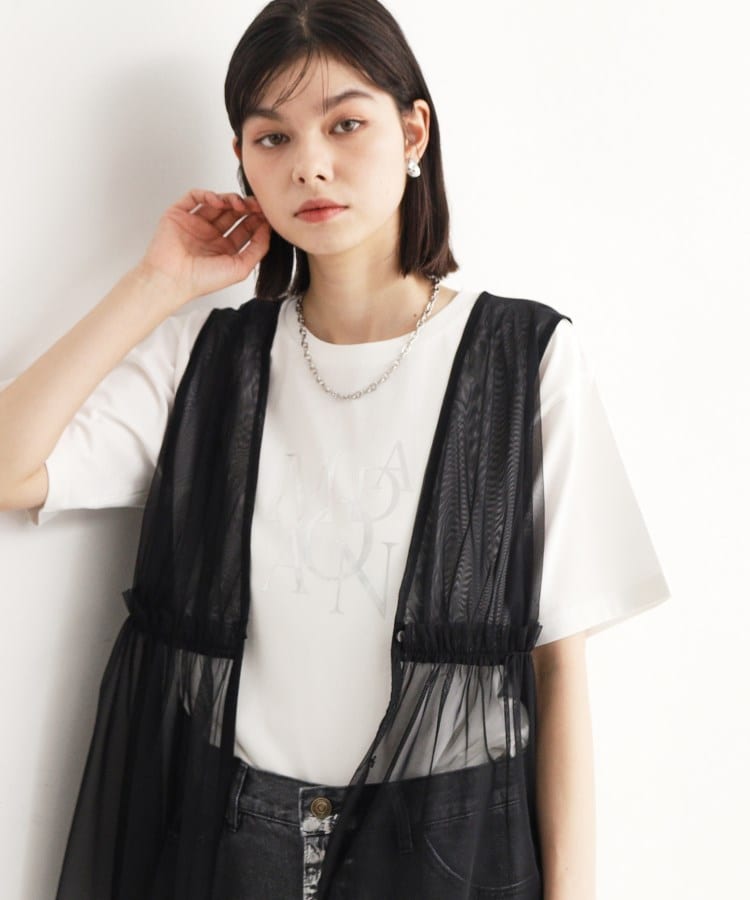 ザ ショップ ティーケー（ウィメン）(THE SHOP TK(Women))の箔プリントロゴTシャツ【洗える】15
