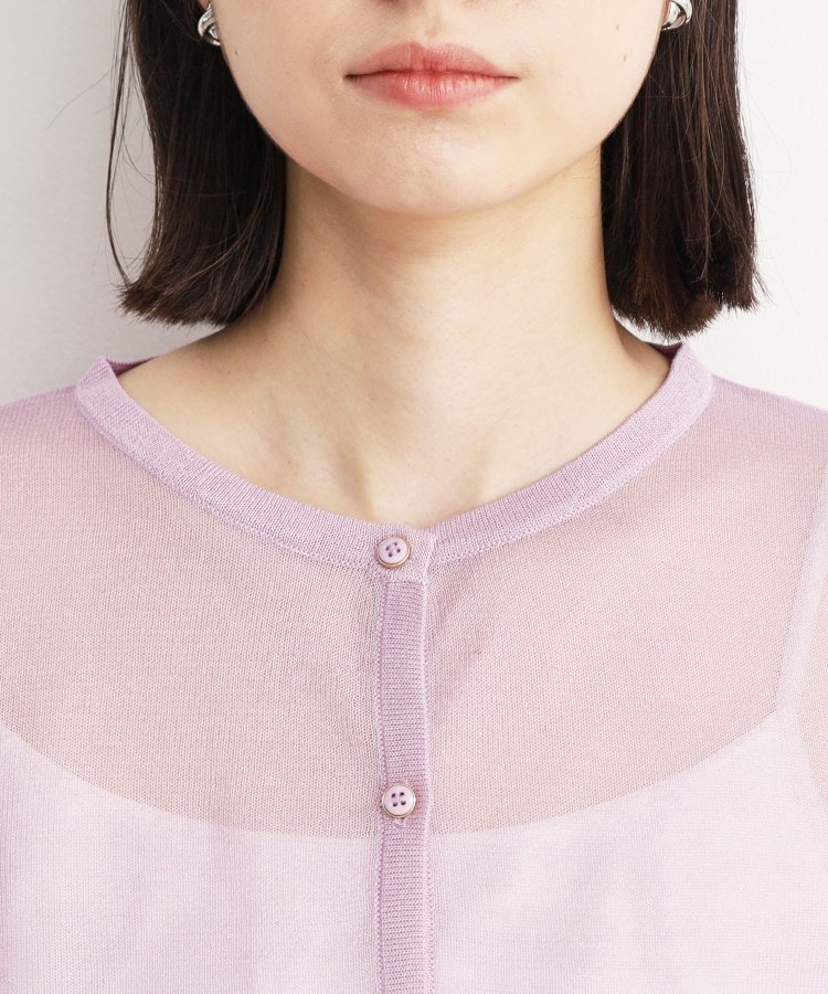 ザ ショップ ティーケー（ウィメン）(THE SHOP TK(Women))の【上品な透け感】シアークルーカーディガン/洗える10