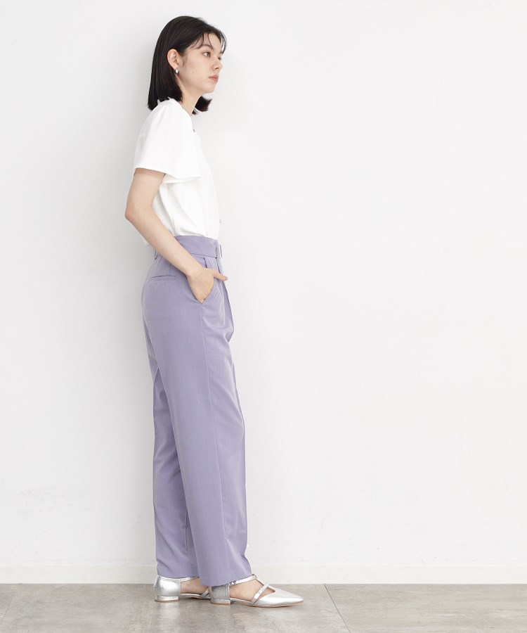 ザ ショップ ティーケー（ウィメン）(THE SHOP TK(Women))の【美シルエット/スタイルUP】ベルト付テーパードパンツ/洗える10