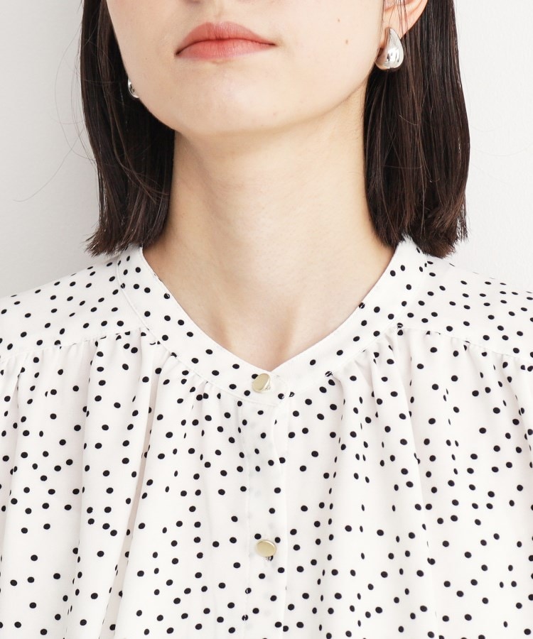 ザ ショップ ティーケー（ウィメン）(THE SHOP TK(Women))のギャザー半袖ブラウス【手洗い可】4