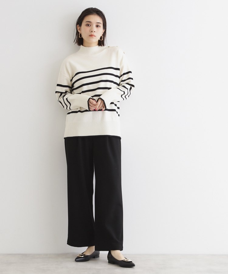 ザ ショップ ティーケー（ウィメン）(THE SHOP TK(Women))の【毛玉になりにくい／静電気防止】配色肩ボタンハイネックニット／洗える7