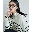 ザ ショップ ティーケー（ウィメン）(THE SHOP TK(Women))の【毛玉になりにくい／静電気防止】配色肩ボタンハイネックニット／洗える1