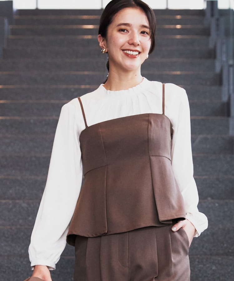ザ ショップ ティーケー（ウィメン）(THE SHOP TK(Women))の【セットアップ可/洗える】パウダリーツイルビスチェ2