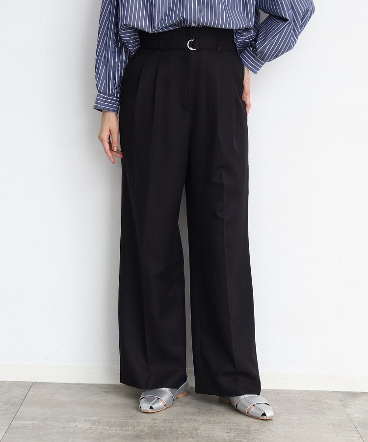 ザ ショップ ティーケー（ウィメン）(THE SHOP TK(Women))の【セットアップ可/洗える】パウダリーツイルワイドパンツ21