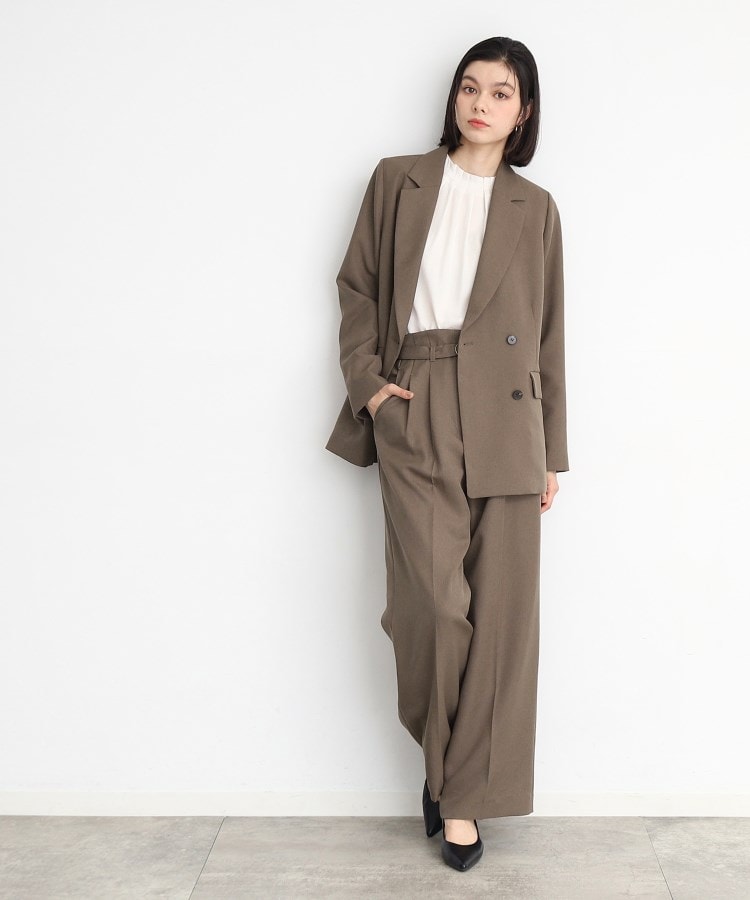 ザ ショップ ティーケー（ウィメン）(THE SHOP TK(Women))の【セットアップ可/洗える】パウダリーツイルワイドパンツ23