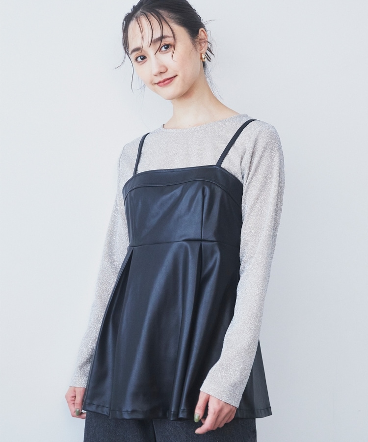 ザ ショップ ティーケー（ウィメン）(THE SHOP TK(Women))の【ヒルナンデス！で紹介】合皮ビスチェ ブラック(019)