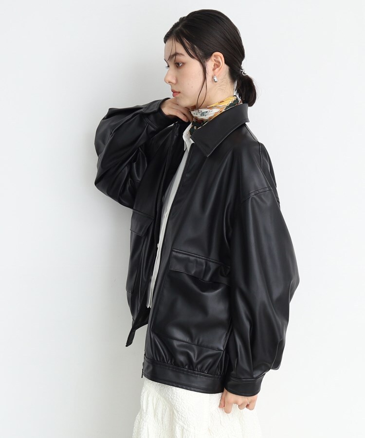 ザ ショップ ティーケー（ウィメン）(THE SHOP TK(Women))の【環境にやさしい】合皮BIGブルゾン8