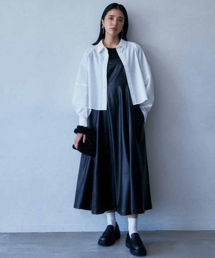 ザ ショップ ティーケー（ウィメン）(THE SHOP TK(Women))の【スタイルアップが叶う】フィット＆フレア合皮ジャンスカ5