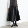 ザ ショップ ティーケー（ウィメン）(THE SHOP TK(Women))の合皮フレアスカート ブラック(019)