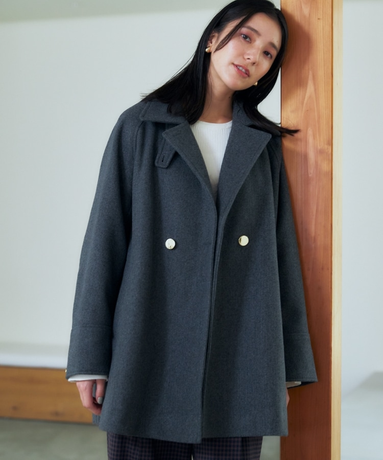 ザ ショップ ティーケー（ウィメン）(THE SHOP TK(Women))の【＠BAILA掲載】【着映えアウター】フェイクウールスタンドコート1