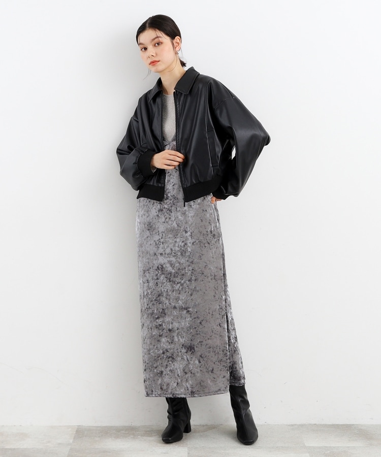 ザ ショップ ティーケー（ウィメン）(THE SHOP TK(Women))のクラッシュベロア2WAYキャミワンピース4
