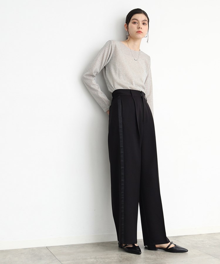ザ ショップ ティーケー（ウィメン）(THE SHOP TK(Women))のラインワイドパンツ5