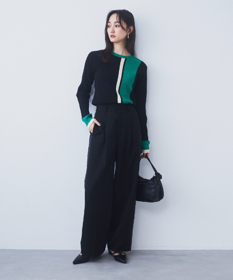 ザ ショップ ティーケー（ウィメン）(THE SHOP TK(Women))のラインワイドパンツ2