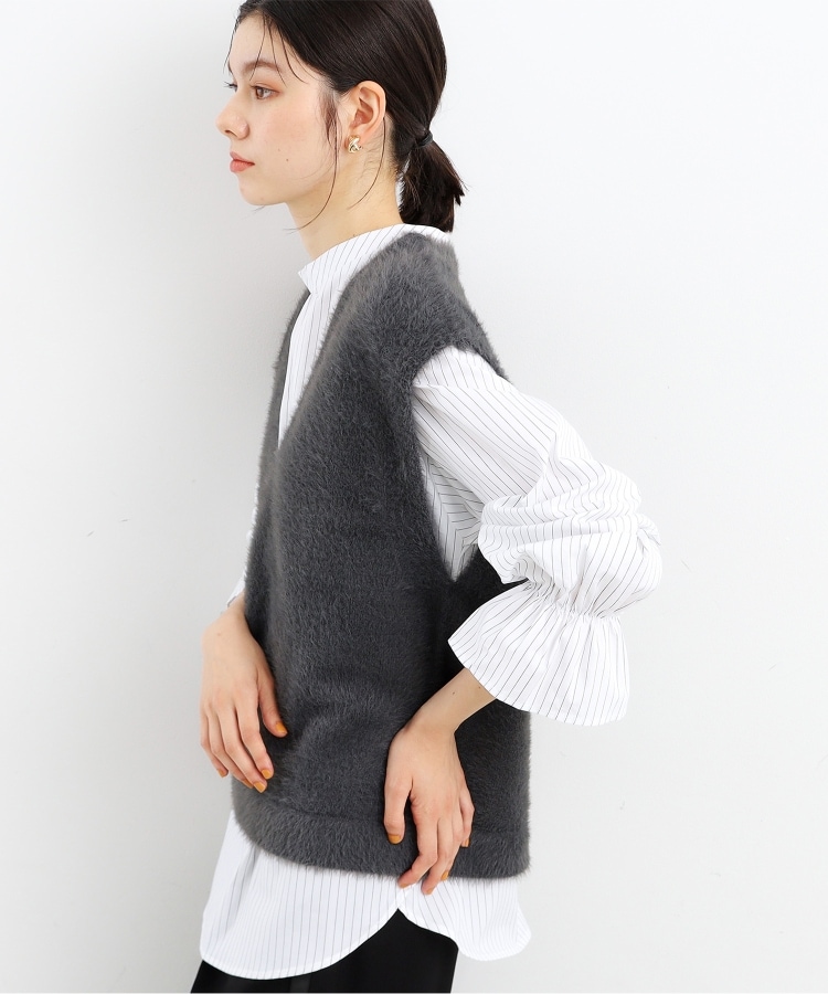 ザ ショップ ティーケー（ウィメン）(THE SHOP TK(Women))の【2点セット】フェザーベスト＋シャツ/洗える21