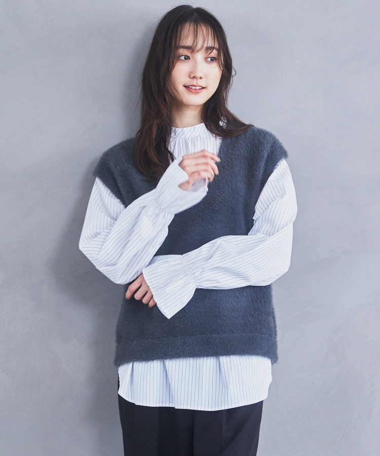ザ ショップ ティーケー（ウィメン）(THE SHOP TK(Women))の【2点セット】フェザーベスト＋シャツ/洗える6